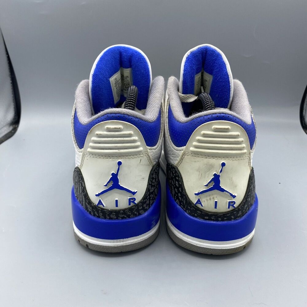 Nike Air Jordan III RETRO 3 Racer Blue Cement OG Sneakers Size 7.5 Rare - Picture 5 of 7